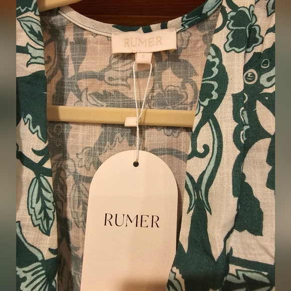 NWT Rumer the Label, sold at Revolve, Bodhi Mini Floral green Dress, $309 Med - Picture 8 of 10